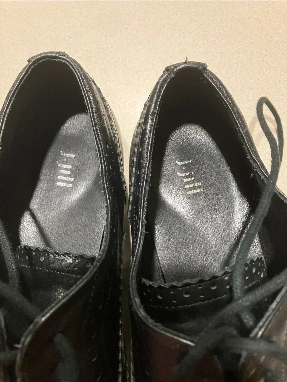J. Jill Black Leather Wingtip Oxfords